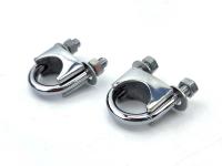 Handlebar clamp set aluminum chrome for Kreidler Florett RS RMC LF LH RM K 54