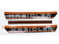 Tank sticker Kreidler 3 parts black/orange for Florett RS RMC