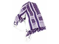 Scarf cotton 50cm 60cm white purple 40 gram for moped mokick