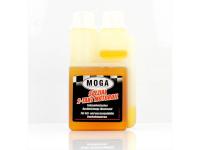 Engine oil bottle MOGA 250ml dimensions 165mm high 90mm wide 45mm deep for moped mokick