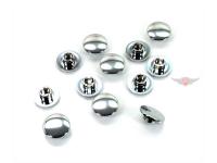 Cover caps for hexagon socket M6 screw head chrome 12 pieces for moped mokick