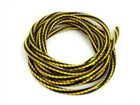 Cable cover length 200cm for cables of approx. 5-8mm diameter color black/yellow for moped, moped, mokick, moped, motorcycle, chopper, custom bikes