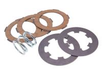clutch disc set, cork and steel clutch friction plates incl. spring Ferodo for Piaggio Ape 50 69-71 TL1T