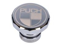 gas cap 66Heroes aluminum chromed w/ Puch logo for Puch Maxi S / N 1-speed Automatic [E50] right-hand rotation