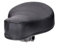 saddle / seat flat black quilted spring-mounted with Puch logo for Puch Maxi P1 (Piaggio)