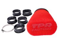 air filter Top Performances TPR Factory red 46-62mm for Vespa Classic PK 50 S Elestart Automatica VA52T