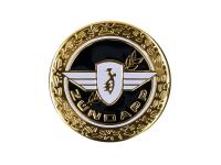 Aufkleber Emblem D=64mm rund gold glänzend aus Aluminium for Zündapp Moped / Oldtimer CS 50 (448-01L1)