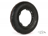 complete wheel BGM Sport 3.50 10 inch TL 59S (reinforced) tire ready to ride mounted on rim, rim 2.10-10 black, tubeless for Vespa Classic Vespa 150 Sprint VLB1T (-71)
