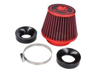 air filter Malossi red filter E18 racing 60mm straight w/ thread, red-black for PHBG 15-21, PHBL 20-26 carburetor for Pegasus R50X 50ccm