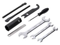 On-board tool set 2 tire levers 0.40mm feeler gauge open-end wrench 8/9mm 10/13mm 17/19mm for Zündapp, Kreidler, Hercules Prima M MK K KX, Simson, Puch Puch, Miele, DKW, KTM, Rixe, Sachs, Piaggio Ciao