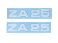 Sticker set MOGA 2 parts Wide 95mm High 17mm for ZA 25 moped