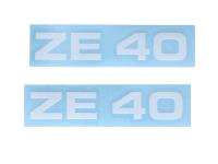 Sticker set MOGA 2 parts wide 95mm high 17mm for moped mokick