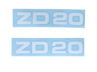 Sticker set MOGA 2 parts wide 95mm high 17mm for Zündapp ZD 20 moped