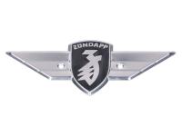 Leg shield emblem 107mm x 45mm hole spacing 36mm for Zündapp R 50, RS KS C Sport Combinette, Super Combinette