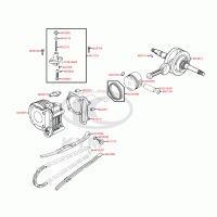 E03 cylinder, piston, crankshaft