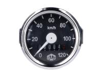 speedometer Schmitt 120km/h round shape 48mm for Zündapp Moped / Oldtimer KS 50
