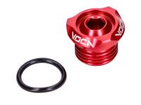 Oil filler plug VOCA V2 CNC red for Derbi EBE, EBS, D50B