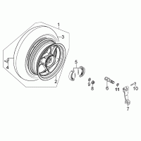 F08 rear wheel with brake