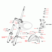 F06 fork yoke, front suspension, steering bearing, front fender