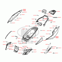 F13 rear body parts & under seat storage / helmet compartment