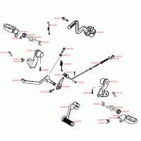 F17 footrest front, kickstarter and shift lever