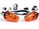 Conversion kit for handlebar indicators -MOTO NOSTRA, LED, E-marked, 6 Volt- Vespa Smallframe V50, 50N, PV, ET3, Largeframe Rally, Sprint, TS, GT, GTR, SS180 - Ø=24mm - amber