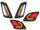Indicator set front + rear -MOTO NOSTRA (-2014) dynamic LED sequential light, front with day time running light and rear with position light (E-mark)- Vespa GT, GTL, GTV, GTS 125-300 - smoked