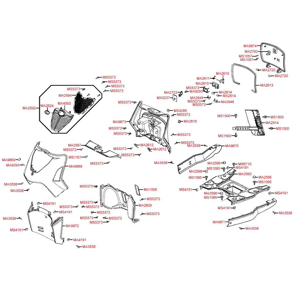 F05 front fairing / body parts, footboard