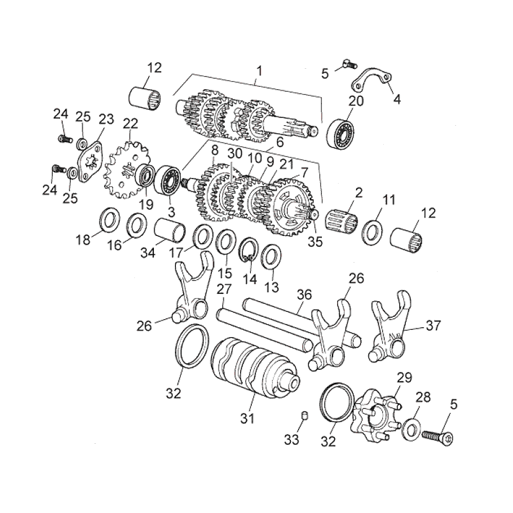 engine - transmission for Derbi Senda 50 SM DRD X-Treme 10-13 (D50B) [ZDPABB01/ BL01/ BB02/ BG010]