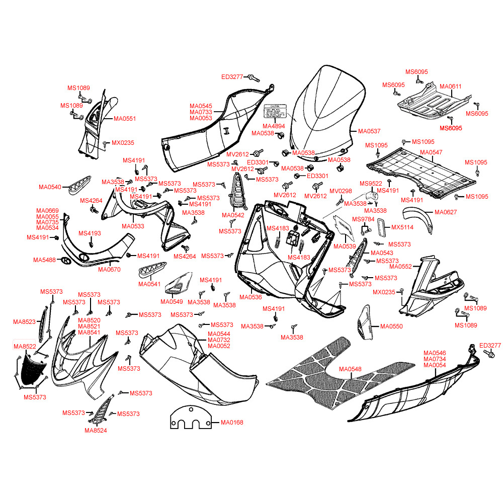 F05 front body parts & footboard