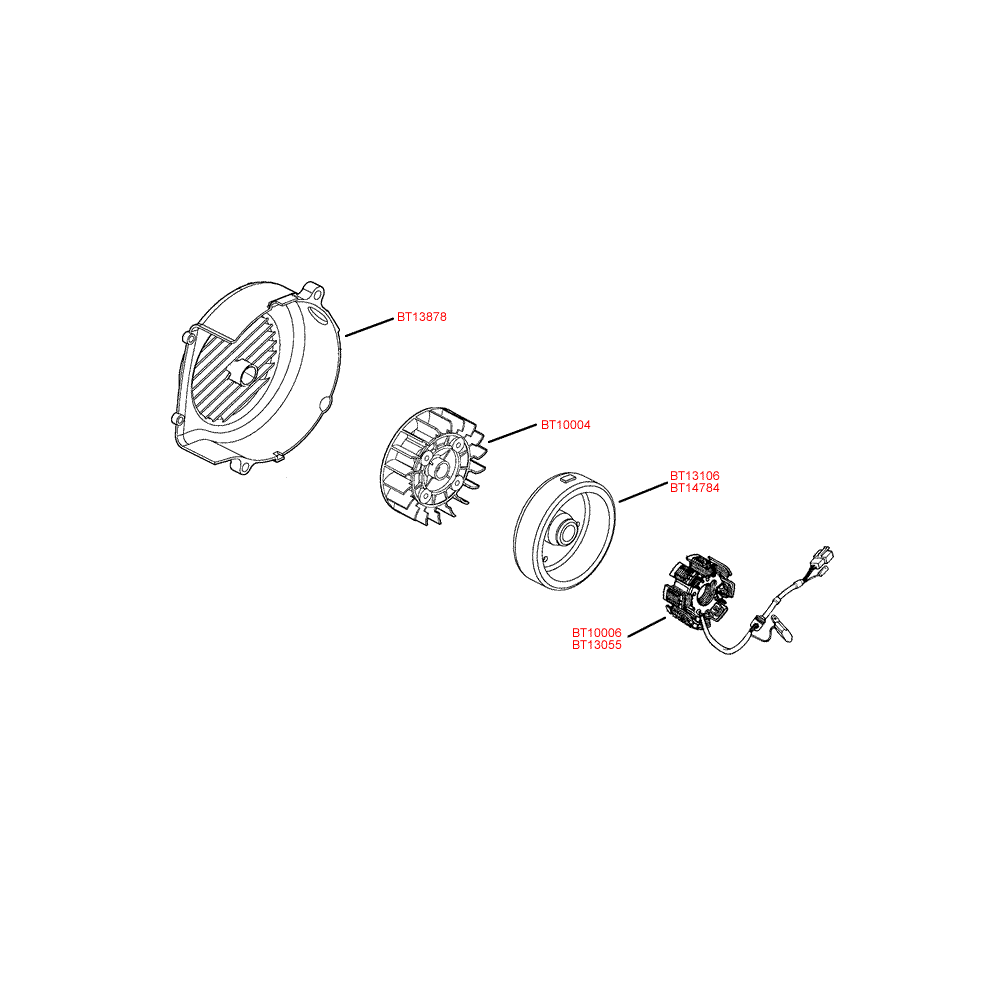 09 - alternator, fan wheel for Motowell Magnet 4T